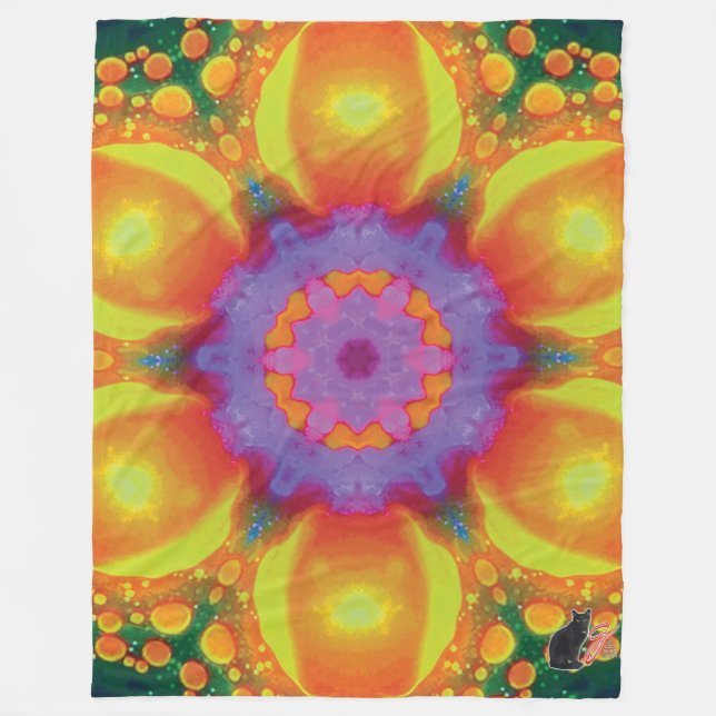 Fiesta Kaleidoscope Fleece Blanket (Front)