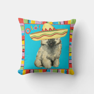 Fiesta Keeshond Throw Pillow