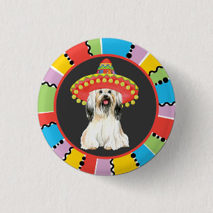 Fiesta Lhasa Apso 1 Inch Round Button