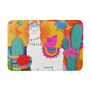 Fiesta Llama Cinco De Mayo Colourful Fun Bath Mat