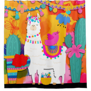 Fiesta Llama Cinco De Mayo Colourful Fun Watercolo