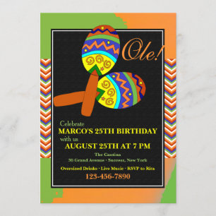 Fiesta Maracas Invitation