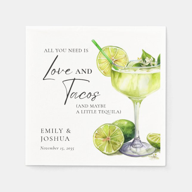 Fiesta Margarita Couples Shower Napkin (Front)