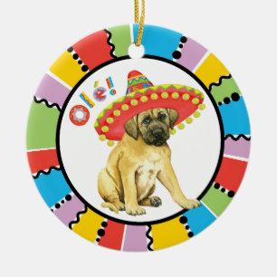 Fiesta Mastiff Ceramic Ornament