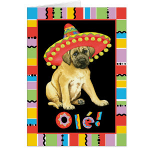 Fiesta Mastiff Greeting Card