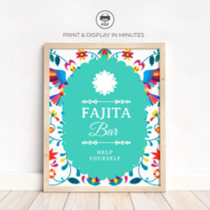 Fiesta Mexican Fajita Bar Bridal Shower Sign