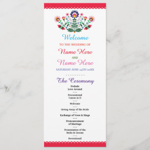 Fiesta Mexican Floral Wedding Program