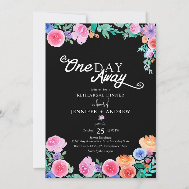 Fiesta | Mexican Flowers | Rehearsal Dinner Invitation (Front)