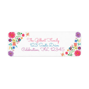 Fiesta Mexican Folk Watercolor Floral Birthday Tha