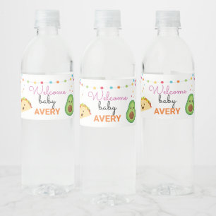 Fiesta Mexican Taco Bout' A Baby Party Water Bottle Label
