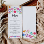 Fiesta Mexico Theme Party Menu<br><div class="desc">Fiesta Party Menu Card Designed with a festive mexican colourful design . Matching items in our store Cava Party Design</div>