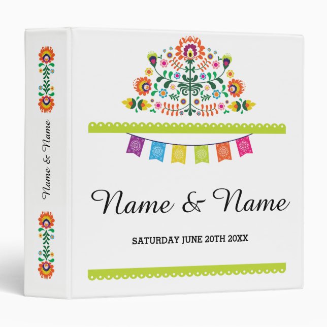 Fiesta Mexique d'album à mariage de classeur de (Devant/Côté)