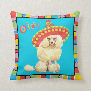 Fiesta Miniature Poodle Throw Pillow