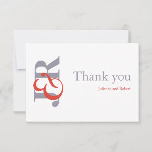 Fiesta Modern Monogram Wedding Thank You