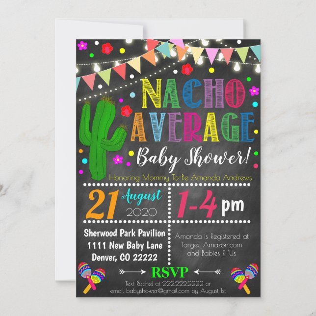 Fiesta Nacho Average Baby Shower Invitation (Front)
