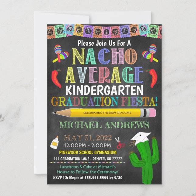 Fiesta Nacho Average Graduation Inviteq Invitation (Front)