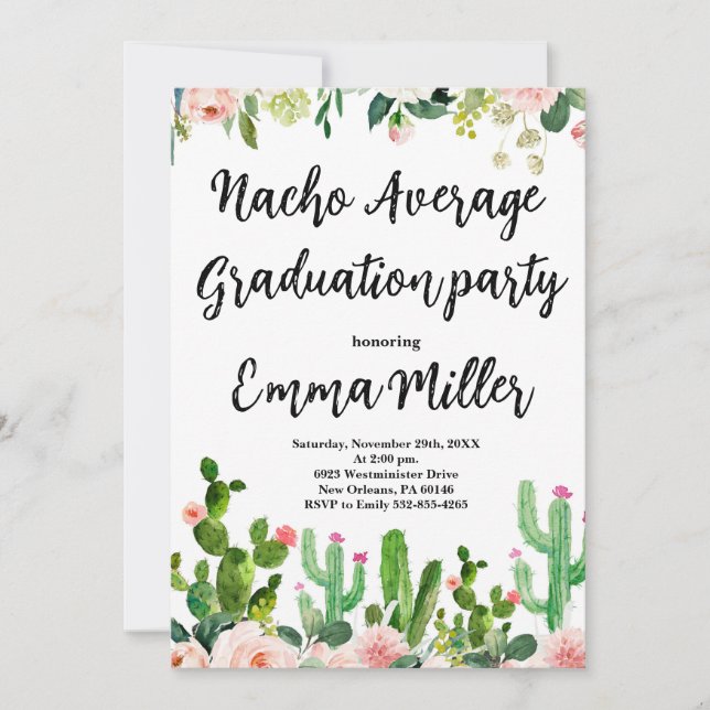 Fiesta Nacho Average Graduation Party Invitation (Front)