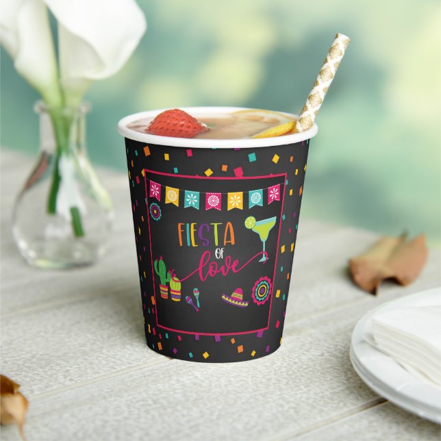 Fiesta of Love Wedding Shower Paper Cup - Blk (Insitu)