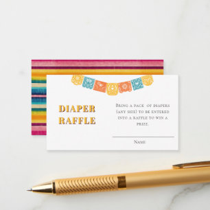 Fiesta Papel Picado  Baby Shower Diaper Raffle  Enclosure Card