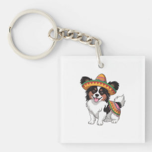 Fiesta Papillon Chien portant Sombrero et Sarape