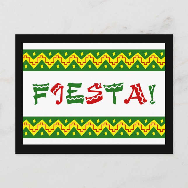 fiesta party invitation postcard (Front)