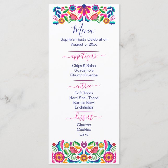 Fiesta party menu (Front)