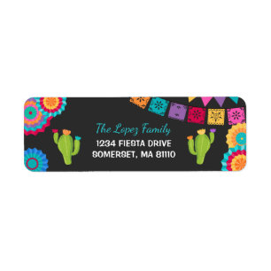 Fiesta Party Return Address Labels Mexican Fiesta