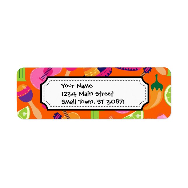 Fiesta Party Sombrero Cactus Lims Peppers Maracas (Devant)