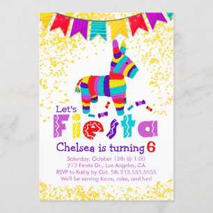 Fiesta Piñata Birthday Party Colourful Invitation