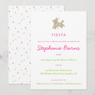 Fiesta Piñata Fun Bridal Shower Invitations