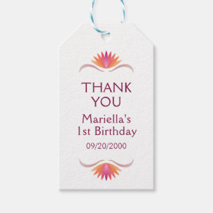 Fiesta Pink Birthday Shower Wedding Thank You Gift Tags