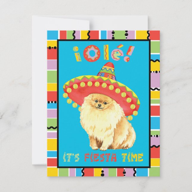Fiesta Pomeranian Invitation (Front)