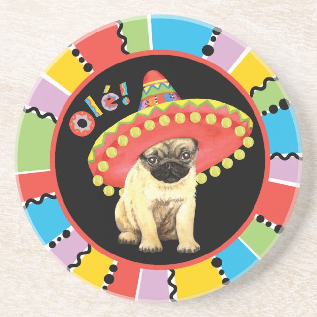Fiesta Pug Coaster (Front)