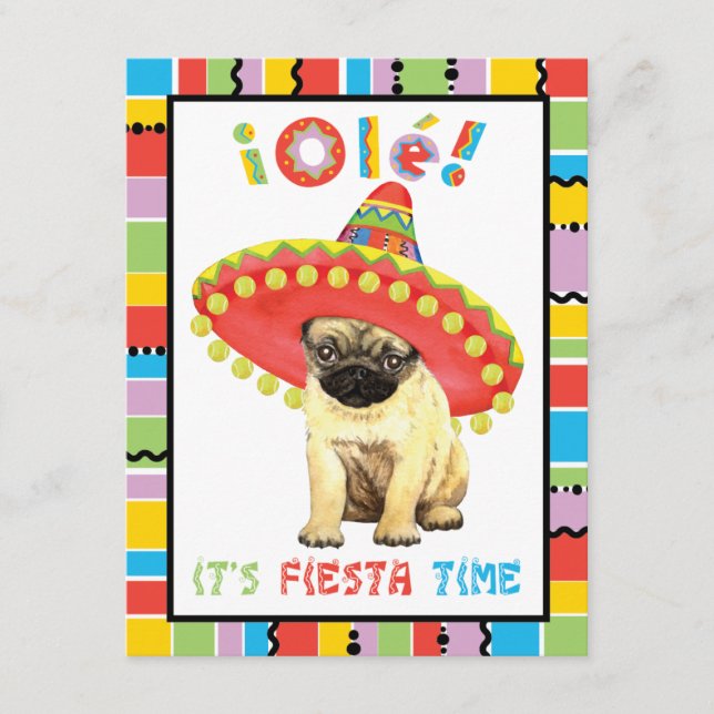Fiesta Pug Invitation (Front)