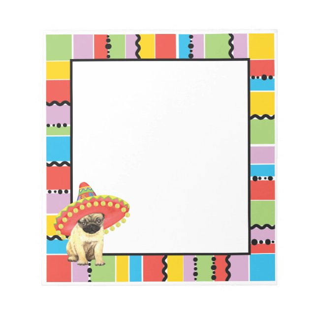 Fiesta Pug Notepad (Front)