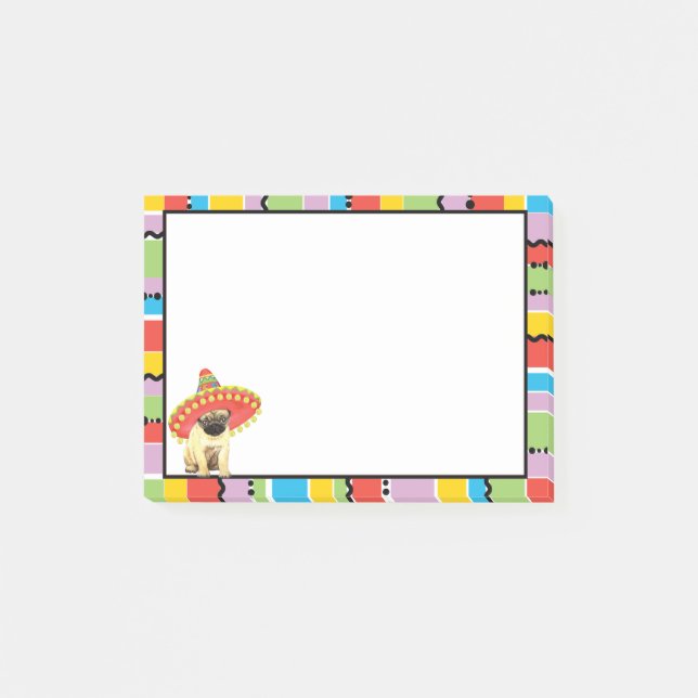 Fiesta Pug Post-it Notes (Front)