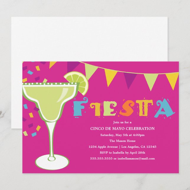 Fiesta | Purple Invitation (Front/Back)