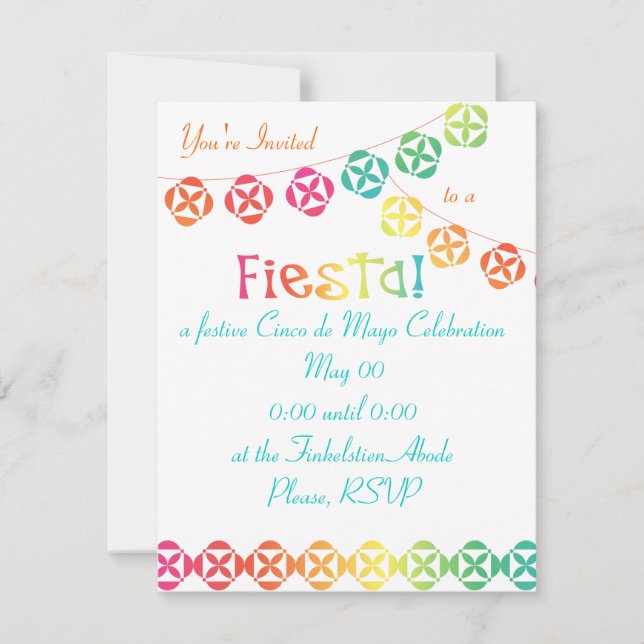 Fiesta Rainbow Invitation (Front)