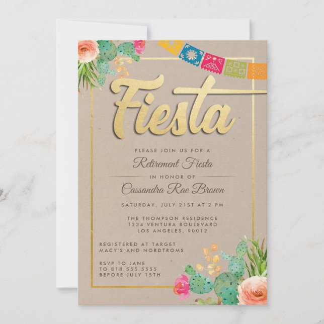 Fiesta Retirement Party Invitation (Front)