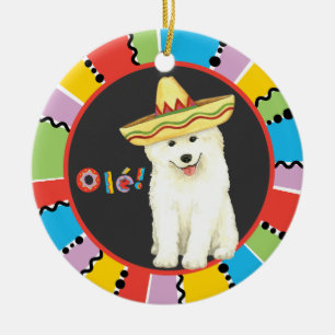 Fiesta Samoyed Ceramic Ornament