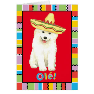 Fiesta Samoyed Greeting Card