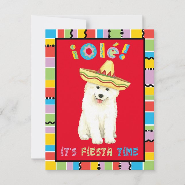 Fiesta Samoyed Invitation (Front)