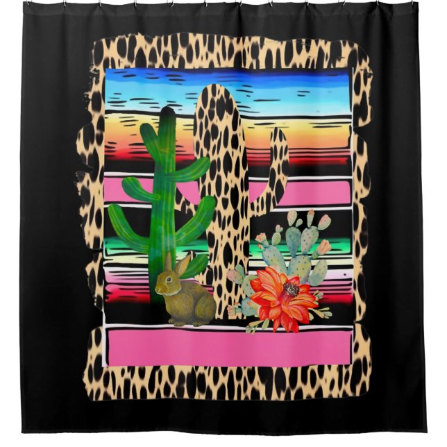 Fiesta Serape Cheetah Cactus Flower Cacti Rabbit (Front)