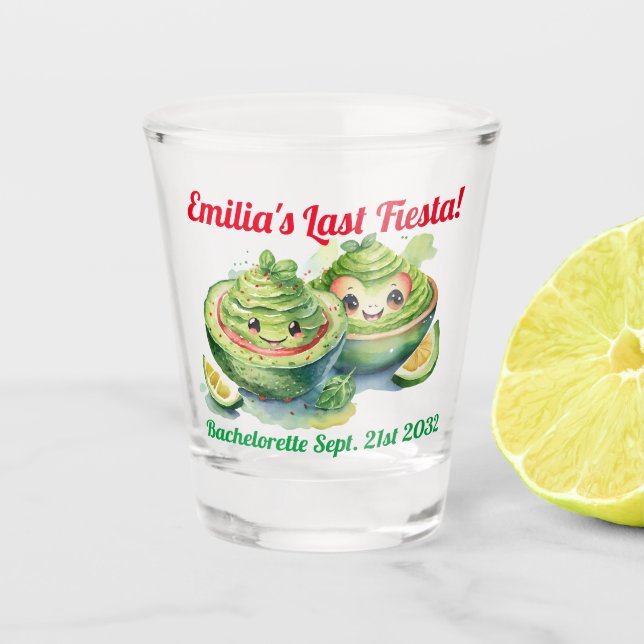 Fiesta Shot Glass Avocado Bachelorette Personalize (Front)