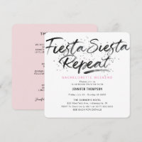 Fiesta Siesta Repeat Bachelorette Party Invitation