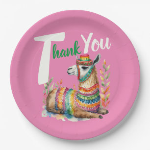 Fiesta Sinorita Baby Girl Shower Partyware Llama Paper Plate