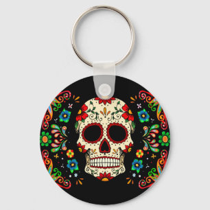 Fiesta Skull Keychain
