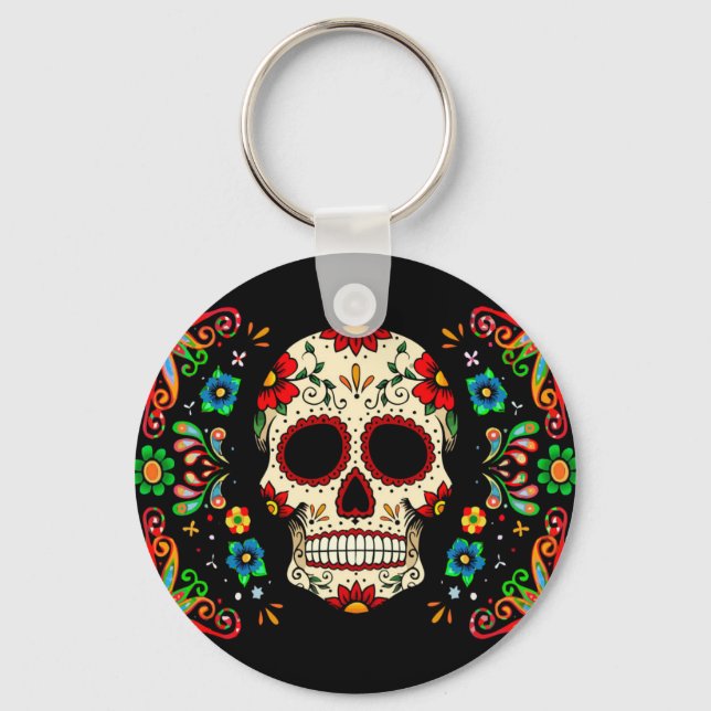 Fiesta Skull Keychain (Front)