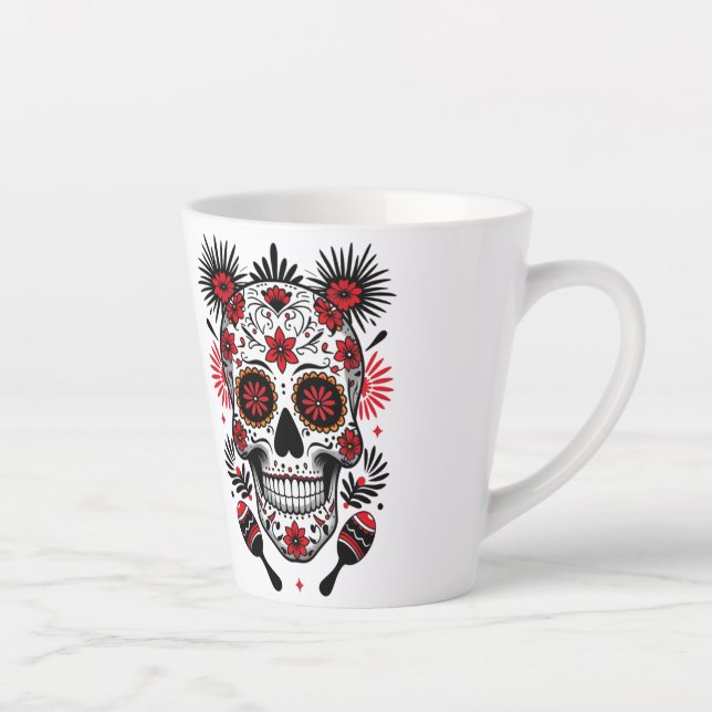 Fiesta Skull Vibes  2 Latte Mug (Right)