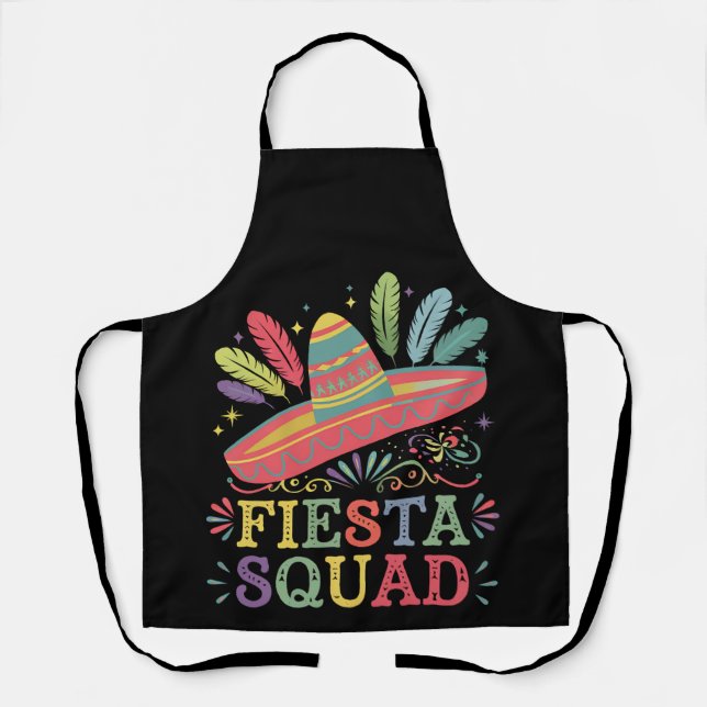 Fiesta Squad Cinco de Mayo Family Matching Apron (Front)